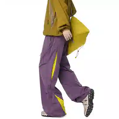 顶峰保罗 纯色宽松直筒运动伞兵裤青少年春秋穿搭美式潮牌高级感情侣潮流百搭通勤阔腿休闲裤 男女同款