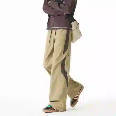 顶峰保罗 美式高街潮牌宽松直筒阔腿运动长裤青少年春秋穿搭通勤潮流百搭情侣款休闲裤 男女同款