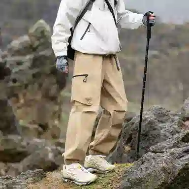 顶峰保罗 美式高街痞帅凉感舒适直筒长裤宽松小众百搭大口袋设计感潮流户外运动休闲裤 男女同款