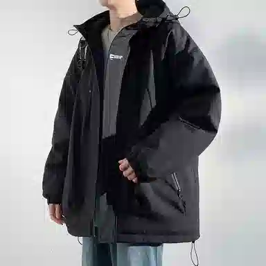 顶峰保罗 山系户外机能运动登山连帽工装长袖棉衣无性别主义潮牌休闲直筒上衣加厚多口袋宽松百搭舒适保暖耐磨棉服 男女同款