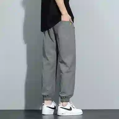 顶峰保罗 冰丝薄款速干运动九分裤潮流宽松百搭大码束脚休闲裤 男女同款