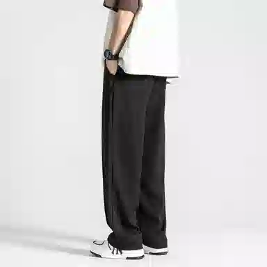 顶峰保罗 纯色质感薄款舒适直筒长裤复古潮牌宽松凉感小众简约百搭高级感显瘦运动阔腿 休闲裤 男女同款