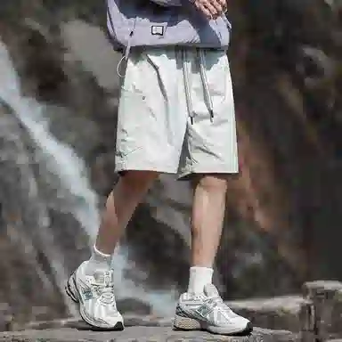 顶峰保罗 冰丝大口袋工装薄款宽松大码运动五分裤子无性别主义潮流痞帅时尚百搭设计感休闲短裤 男女同款