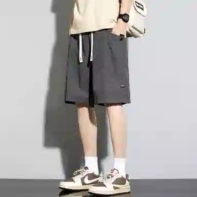 顶峰保罗 冰丝速干薄款纯色简约直筒五分裤无性别主义潮牌宽松舒适高级感运动百搭 休闲短裤  男女同款