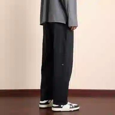 顶峰保罗 潮牌美式高街锥形九分直筒宽松工装裤无性别主义痞帅时尚简约百搭显高显瘦休闲裤 男女同款