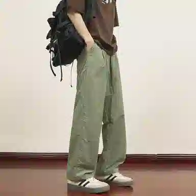 顶峰保罗 冰丝凉感透气运动潮牌长裤薄款速干宽松阔腿休闲裤 男女同款