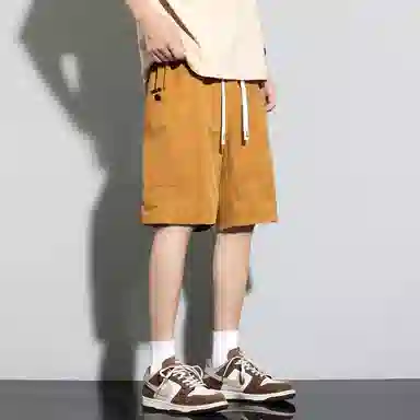 顶峰保罗 冰丝速干薄款纯色简约直筒五分裤无性别主义潮牌宽松舒适高级感运动百搭 休闲短裤  男女同款