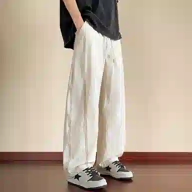 悍戈 宽松大码凉感垂感弹力弯刀时尚百搭运动长裤休闲裤 男女同款