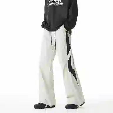 顶峰保罗 美式高街潮牌宽松直筒阔腿运动长裤青少年春秋穿搭通勤潮流百搭情侣款休闲裤 男女同款