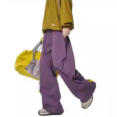 顶峰保罗 纯色宽松直筒运动伞兵裤青少年春秋穿搭美式潮牌高级感情侣潮流百搭通勤阔腿休闲裤 男女同款