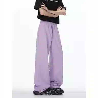 顶峰保罗 美式凉感复古痞帅直筒长裤情侣潮牌薄款宽松简约舒适小众百搭显瘦显高运动休闲裤 男女同款