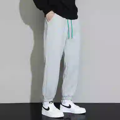 顶峰保罗 无性别主义美式潮流亲肤透气凉感设计感时尚卫裤束脚运动长裤宽松裤子潮牌百搭直筒休闲裤 男女同款