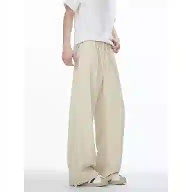 顶峰保罗 美式凉感复古痞帅直筒长裤情侣潮牌薄款宽松简约舒适小众百搭显瘦显高运动休闲裤 男女同款