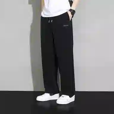 顶峰保罗 冰丝速干薄款字母直筒运动长裤情侣款宽松透气高级感显瘦显高垂感阔腿休闲裤 男女同款