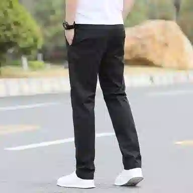 顶峰保罗 纯色薄款冰丝直筒商务长裤无性别主义高级感亲肤舒适百搭休闲裤 男女同款