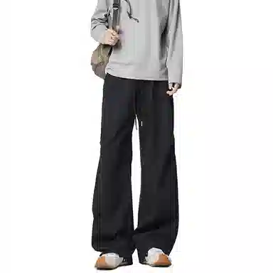 顶峰保罗 纯色宽松直筒运动伞兵裤青少年春秋穿搭美式潮牌高级感情侣潮流百搭通勤阔腿休闲裤 男女同款