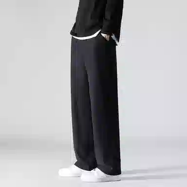 顶峰保罗 潮牌美式高街宽松运动直筒拖地长裤无性别主义痞帅简约纯色时尚百搭垂感休闲裤 男女同款