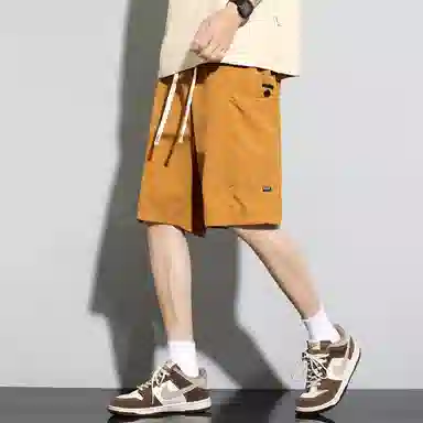 顶峰保罗 冰丝速干薄款纯色简约直筒五分裤无性别主义潮牌宽松舒适高级感运动百搭 休闲短裤  男女同款