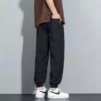 顶峰保罗 冰丝薄款速干运动九分裤潮流宽松百搭大码束脚休闲裤 男女同款