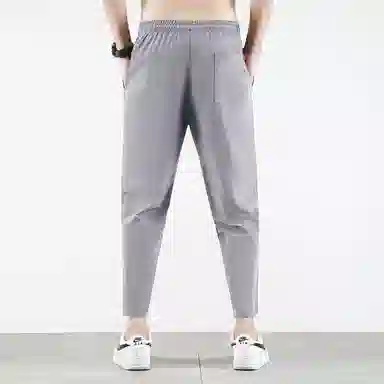 顶峰保罗 无性别主义九分裤薄款凉感亲肤透气宽松运动潮流商务直筒速干时尚百搭系带休闲裤 男女同款