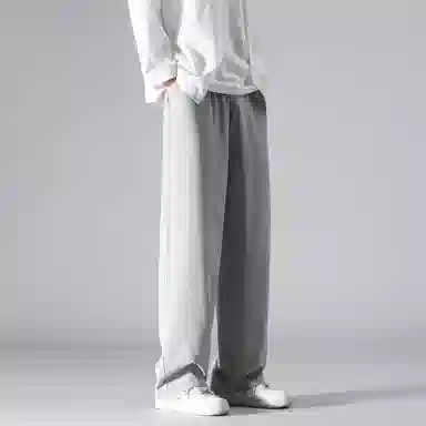 顶峰保罗 潮牌美式高街宽松运动直筒拖地长裤无性别主义痞帅简约纯色时尚百搭垂感休闲裤 男女同款