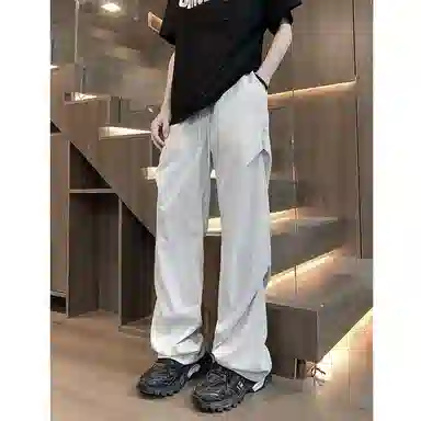 顶峰保罗 痞帅凉感舒适简约百搭伞兵直筒长裤户外登山跑步运动宽松小众设计感阔腿休闲裤 男女同款