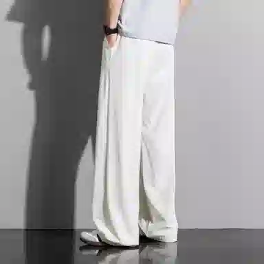 顶峰保罗 冰丝薄款直筒垂感阔腿速干凉感透气运动长裤无性别主义纯色腰带高级感亲肤舒适休闲裤 男女同款