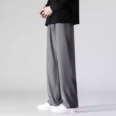 顶峰保罗 潮牌美式高街宽松运动直筒拖地长裤无性别主义痞帅简约纯色时尚百搭垂感休闲裤 男女同款