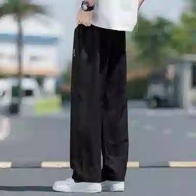 顶峰保罗 无性别主义凉感亲肤透气宽松直筒运动裤子美式潮流轻薄长裤时尚百搭高级感休闲裤 男女同款