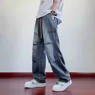 悍戈 秋季时节 美式高街风格青少年宽松透气休闲工装裤大集合牛仔裤 男女同款