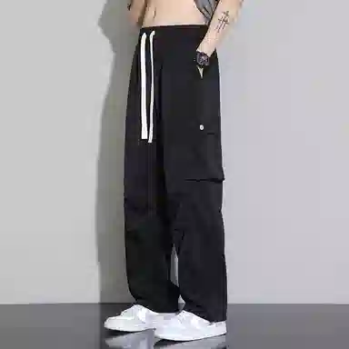 顶峰保罗 冰丝薄款速干工装伞兵裤潮牌凉感宽松百搭休闲裤 男女同款