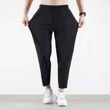 顶峰保罗 无性别主义九分裤薄款凉感亲肤透气宽松运动潮流商务直筒速干时尚百搭系带休闲裤 男女同款