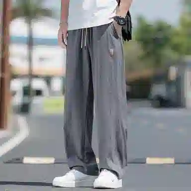 顶峰保罗 无性别主义凉感亲肤透气宽松直筒运动裤子美式潮流轻薄长裤时尚百搭高级感休闲裤 男女同款