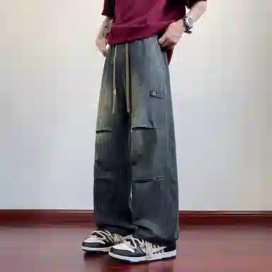 悍戈 秋季时节 美式高街风格青少年宽松透气休闲工装裤大集合牛仔裤 男女同款