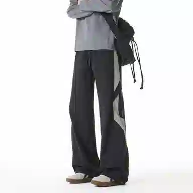 顶峰保罗 美式高街潮牌宽松直筒阔腿运动长裤青少年春秋穿搭通勤潮流百搭情侣款休闲裤 男女同款