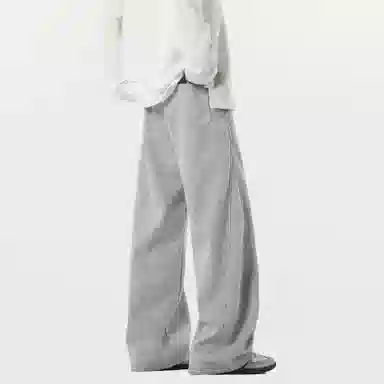 顶峰保罗 美式复古纯色宽松阔腿卫裤无性别主义直筒垂感拖地裤高级感百搭运动休闲裤 男女同款