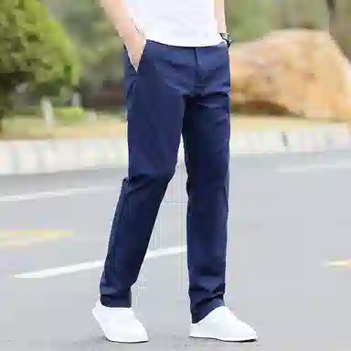 顶峰保罗 纯色薄款冰丝直筒商务长裤无性别主义高级感亲肤舒适百搭休闲裤 男女同款