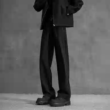 顶峰保罗 纯色垂感凉感宽松百搭直筒长裤薄款舒适小众简约高级感潮牌显瘦显高微喇休闲裤 男女同款