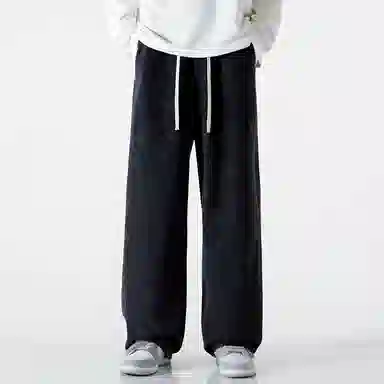 顶峰保罗 美式宽松百搭透气无性别主义弹力透气垂感休闲潮流阔腿拖地牛仔裤 男女同款