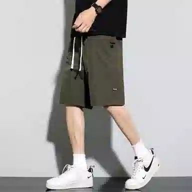 顶峰保罗 冰丝速干薄款纯色简约直筒五分裤无性别主义潮牌宽松舒适高级感运动百搭 休闲短裤  男女同款