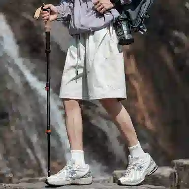 顶峰保罗 冰丝大口袋工装薄款宽松大码运动五分裤子无性别主义潮流痞帅时尚百搭设计感休闲短裤 男女同款