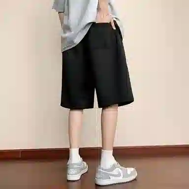 顶峰保罗 冰丝高街美式字母印花宽松大码百搭无性别主义篮球运动健身中裤弹力抽绳显高潮牌薄款休闲短裤 男女同款