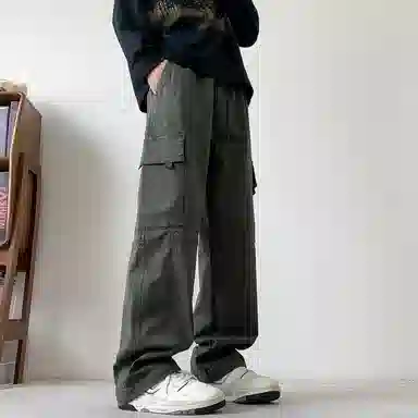 寻星记 美式复古高街纯色宽松直筒百搭抗皱垂顺透气户外运动长裤休闲裤 男女同款