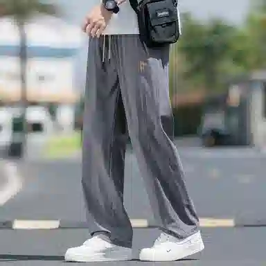 顶峰保罗 无性别主义凉感亲肤透气宽松直筒运动裤子美式潮流轻薄长裤时尚百搭高级感休闲裤 男女同款