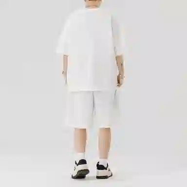 顶峰保罗 无性别主义纯色简约短袖体恤短裤帅气搭配亲肤舒适高级感宽松休闲运动套装 男女同款