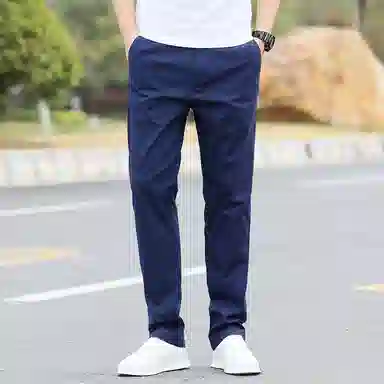 顶峰保罗 纯色薄款冰丝直筒商务长裤无性别主义高级感亲肤舒适百搭休闲裤 男女同款