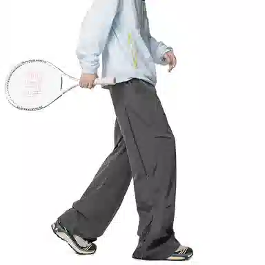 顶峰保罗 纯色宽松直筒运动伞兵裤青少年春秋穿搭美式潮牌高级感情侣潮流百搭通勤阔腿休闲裤 男女同款