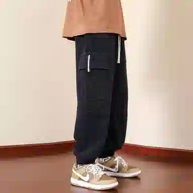 顶峰保罗 纯色运动简约宽松大码舒适通勤日常工装束脚无性别主义透气时尚松紧腰弹力显高显瘦百搭休闲裤 男女同款