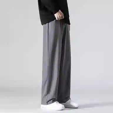 顶峰保罗 潮牌美式高街宽松运动直筒拖地长裤无性别主义痞帅简约纯色时尚百搭垂感休闲裤 男女同款