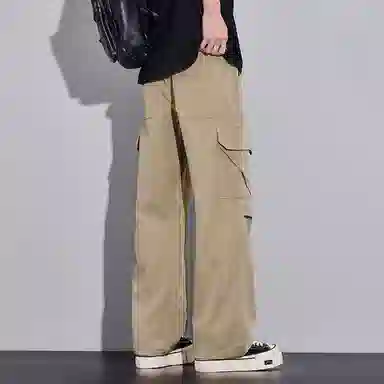 顶峰保罗 美式潮牌冰丝薄款无性别主义户外多口袋工装裤宽松直筒阔腿运动伞兵裤休闲裤 男女同款